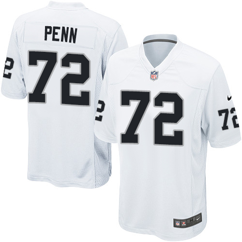 Men's Game Donald Penn Nike Jersey White Road - #72 NFL Oakland Raiders
